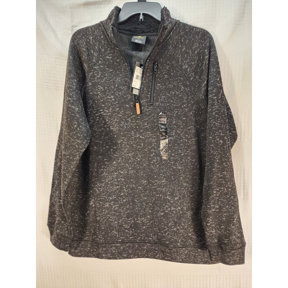 Old River Sweater 1/4 zip Pullover Mens Size Small Black Fleece Christmas